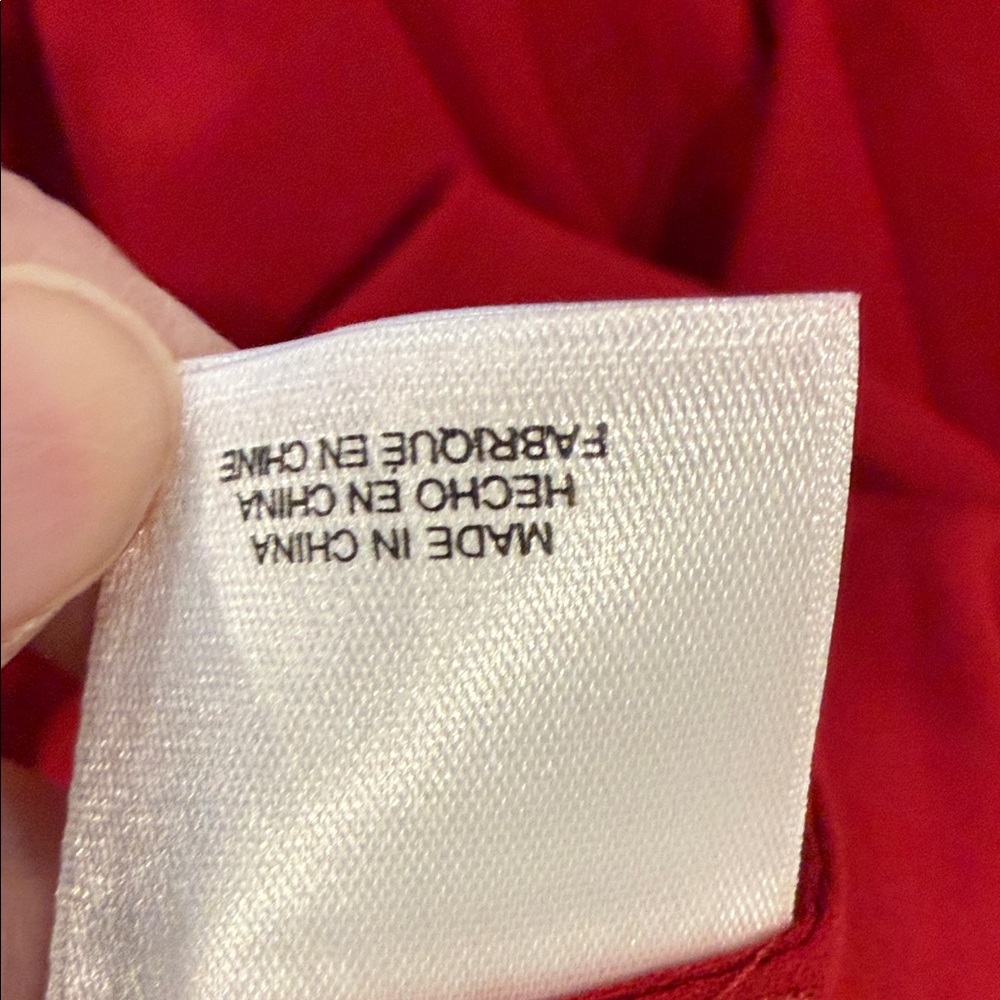 Anne Klein Red Long-Sleeve Smocked-Waist Midi Dress - Picture 8 of 9